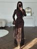 Autumn and Winter Women's Clothing European and American Elegant Lace Hip-wrapped Evening Dress