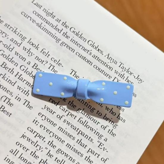 4Pcs Girl Hairpin Dot Print Hollow Bow Tie Design Hair Clips Lightweight Non-Damaging