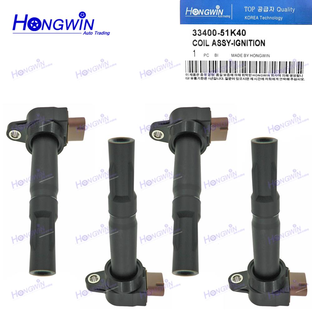 4PCS Ignition Coil WIre Plug Pack For SUZUKI- Swift SX4 Grand Vitara Kizashi- 3340051K40 33400 51K40 33400-51K40 33400-51K20 4PCS