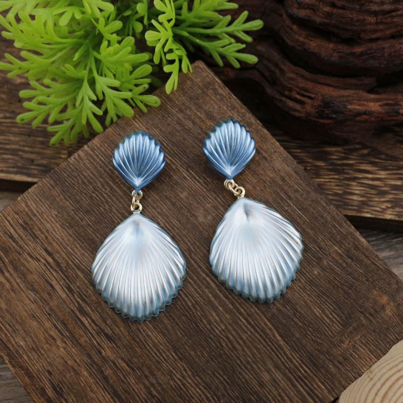 New Enamel Geometric Flower Stud Earrings Women's Fashion Simple Irregular Flower Summer Versatile Earrings