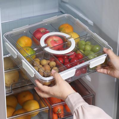 2 juegos de caja sellada para verduras, caja de almacenamiento para refrigerador con 6 compartimentos desmontables, estuche para conservación de alimentos, contenedor para frutas, especias, jengibre y ajo