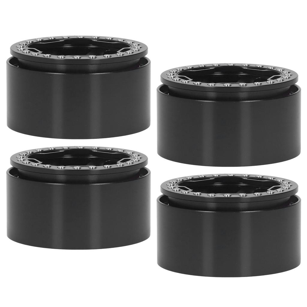 4Pcs 2.2 Inch Wheel Hubs Aluminum Alloy Wheel Hubs for 1 10 Remote Control RC Rock Crawler Car Black