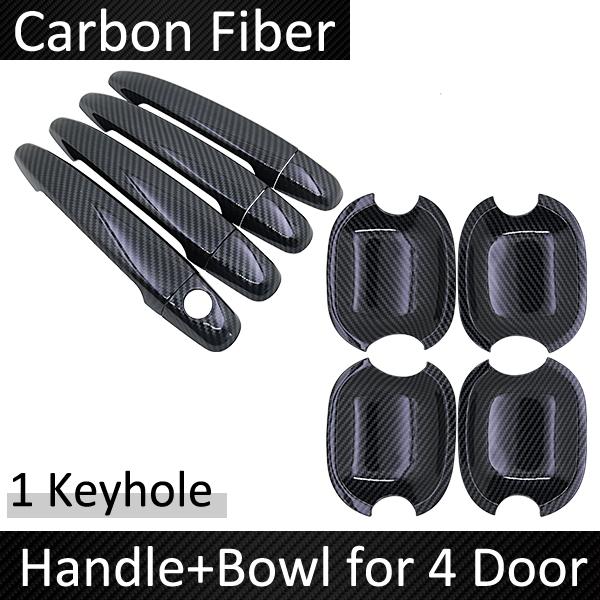 Car Outside Door Handles Cover Trim  ABS Black Carbon Fiber for Toyota Camry Daihatsu Altis XV40 2007~2011 car Stickers Trim