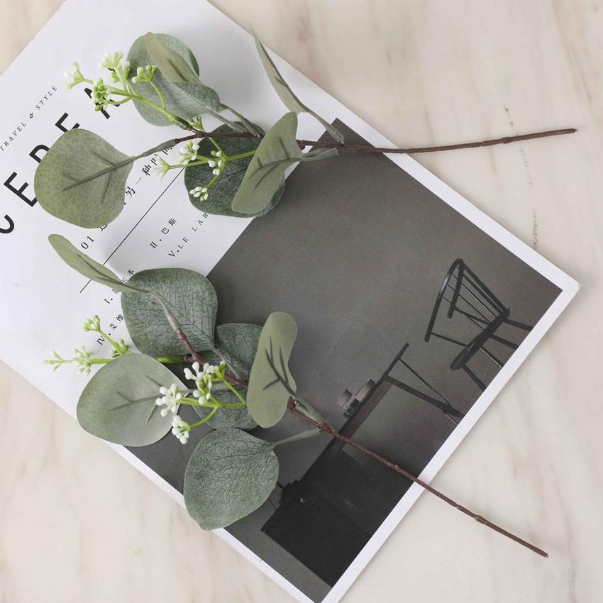 5/15pcs Fake Plants Eucalyptus Leaf Artificial Flowers Basket Vases Home Decor Wedding Bouquets Materials Christmas DIY Gift Box