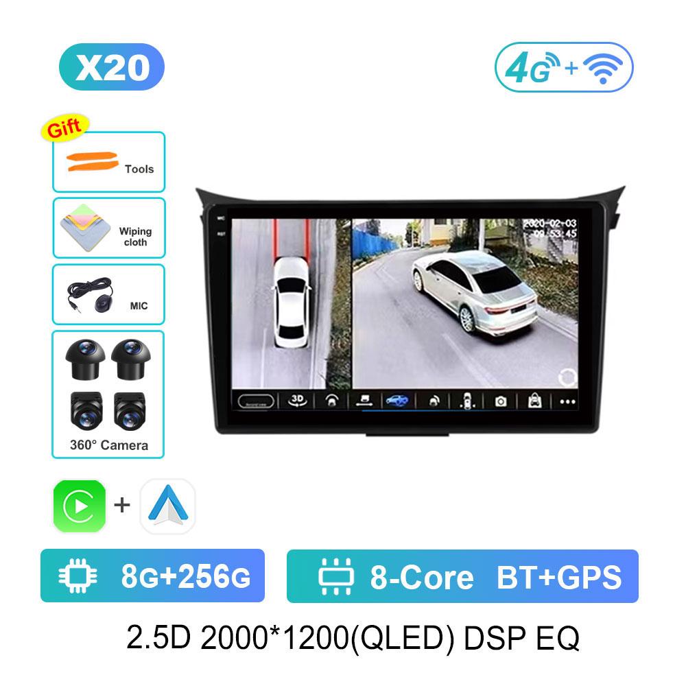 Android 14 Intelligent System WiFi GPS for Hyundai I30 Elantra GT 2012 - 2017 Split Screen 4G BT Car Radio Multimedia Player