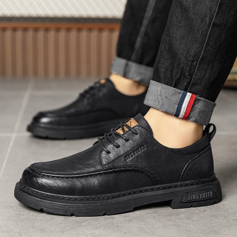 Pánské kožené boty šněrovací oxfordky černé univerzální Pánské ležérní boty Obuv Pánské ležérní tenisky muži Pohodlné ploché boty