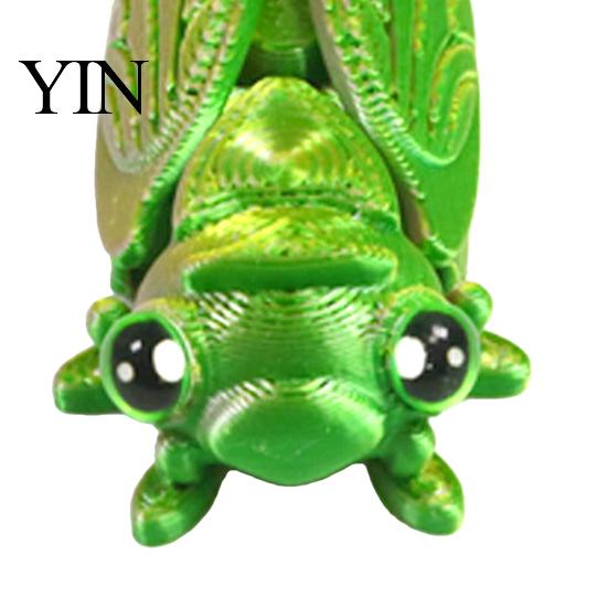 Desktop Insect Ornament 3D Printed Cicada Figurine, Realistic Model with Movable Shape Decor Joints, Stress Relief Fidget Toy for Kids Adults Colorful