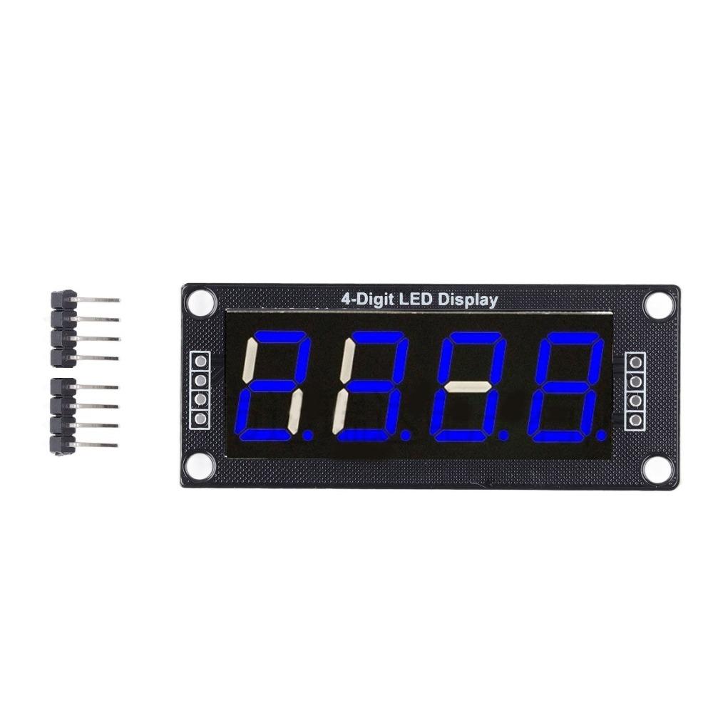 4Pcs 0.56 Inch Digital Tube LED Display 4 Bits 7 Segments TM1637 LED Display Digital Tube 5V Plug and Play PCB Clock Module