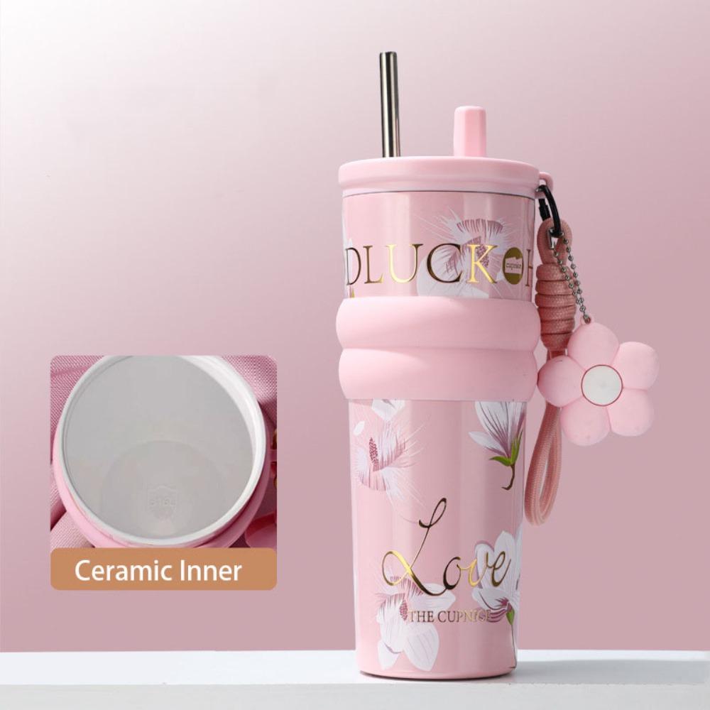 710ML Vacuum Cup Insulation Or Cooling High-Capacity Insulated Cup With Lifting Rope Stainless Steel Thermal Water Bottle