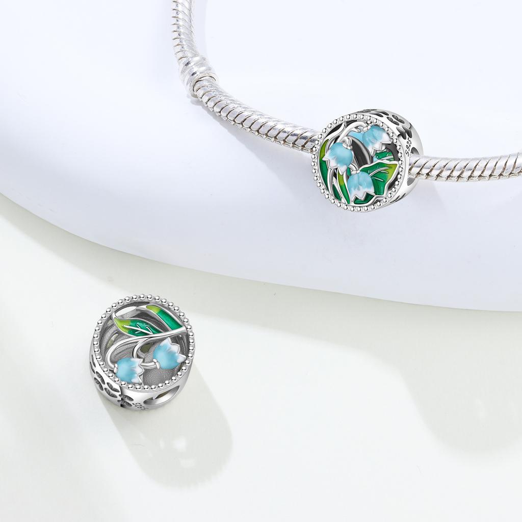 Copper Blush Puff Brush Prayer Hand Chain Charms Beads Pendant For Original Bracelet Woman Girl Jewelry