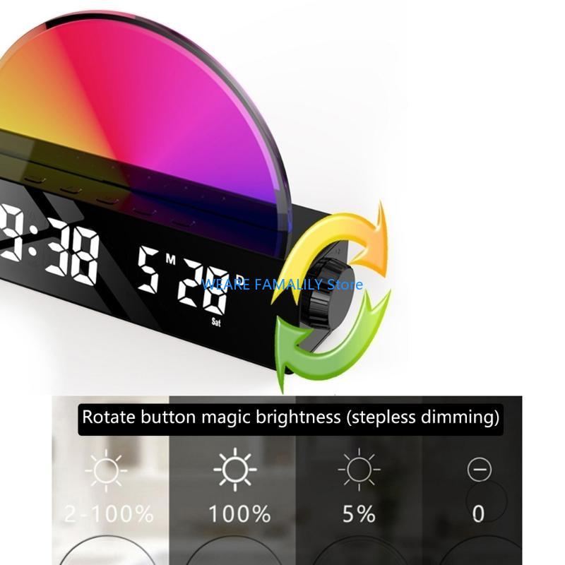P8DE Alarm Clock for Bedroom Bedside with Simulation Dual-Alarms Night-Light
