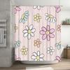 Floral Print Shower Curtain Pink Blue Blossoms Waterproof Bath Decoration for Home Bathroom Decorations Set 180x245cm