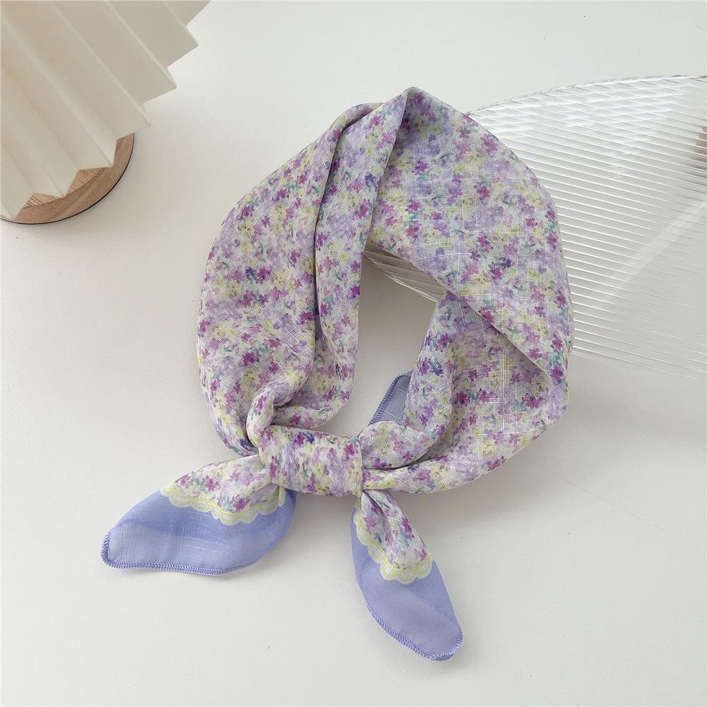 58 Baumwolle Leinen Seide Halstuch - Damen Vielseitiges Atmungsaktives Modeaccessoire für Frühling, Sommer, Herbst. Perfekt als Haarband oder Dekoration.