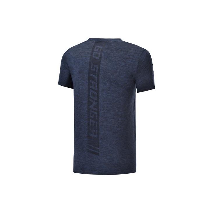 Li Ning Training Series Logo Pattern Round Neck Short Sleeve T-Shirt Men Tops Black ATSP095-2