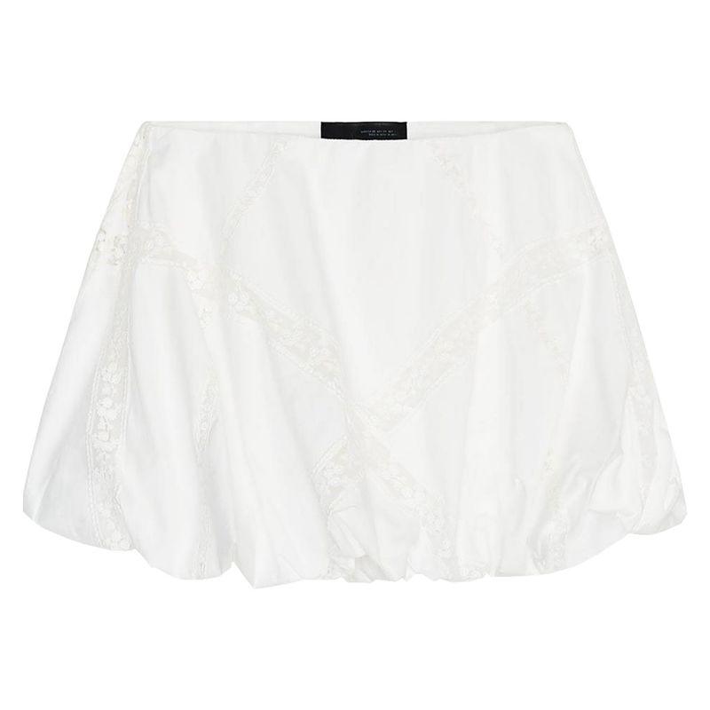 

Zaprha 2025 New Arrival Sweet Sexy Embroider Awning Mid-Waist Elegant Mini Skirt Short 7200405 White L
