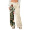 Women's Fleece Wide Leg  Elastic Waist Drawstring Loose Pants Drawstring Pajama Pants Sleepwear Trousers