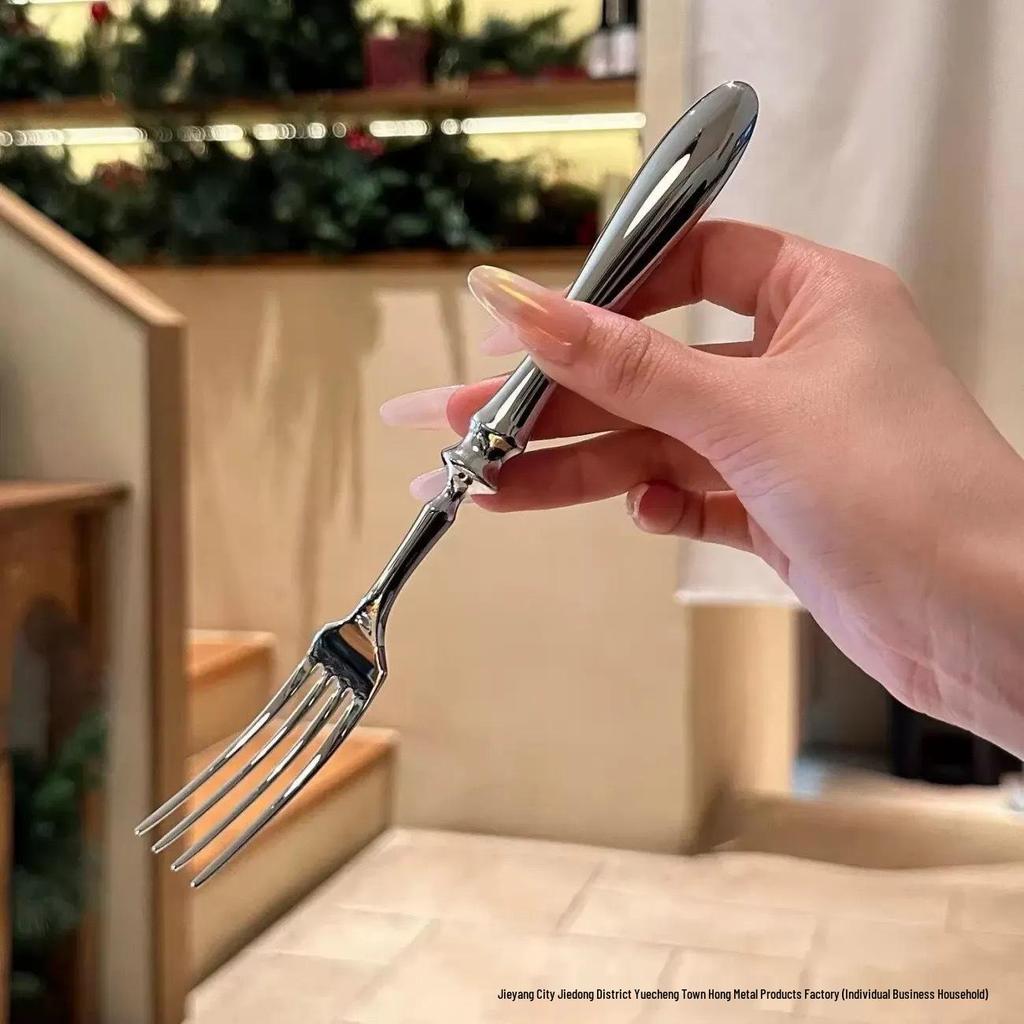 Western Premium 304 Stainless Steel Cutlery Set: Oval Handle Spoon, Fork & Steak Knife