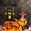 8 buc Topper tort Halloween Casă bântuită Fată dovleac Liliac Pisică neagră Topper cupcake pentru Petrecere Vrăjitori Petrecere fantome Petrecere păianjeni