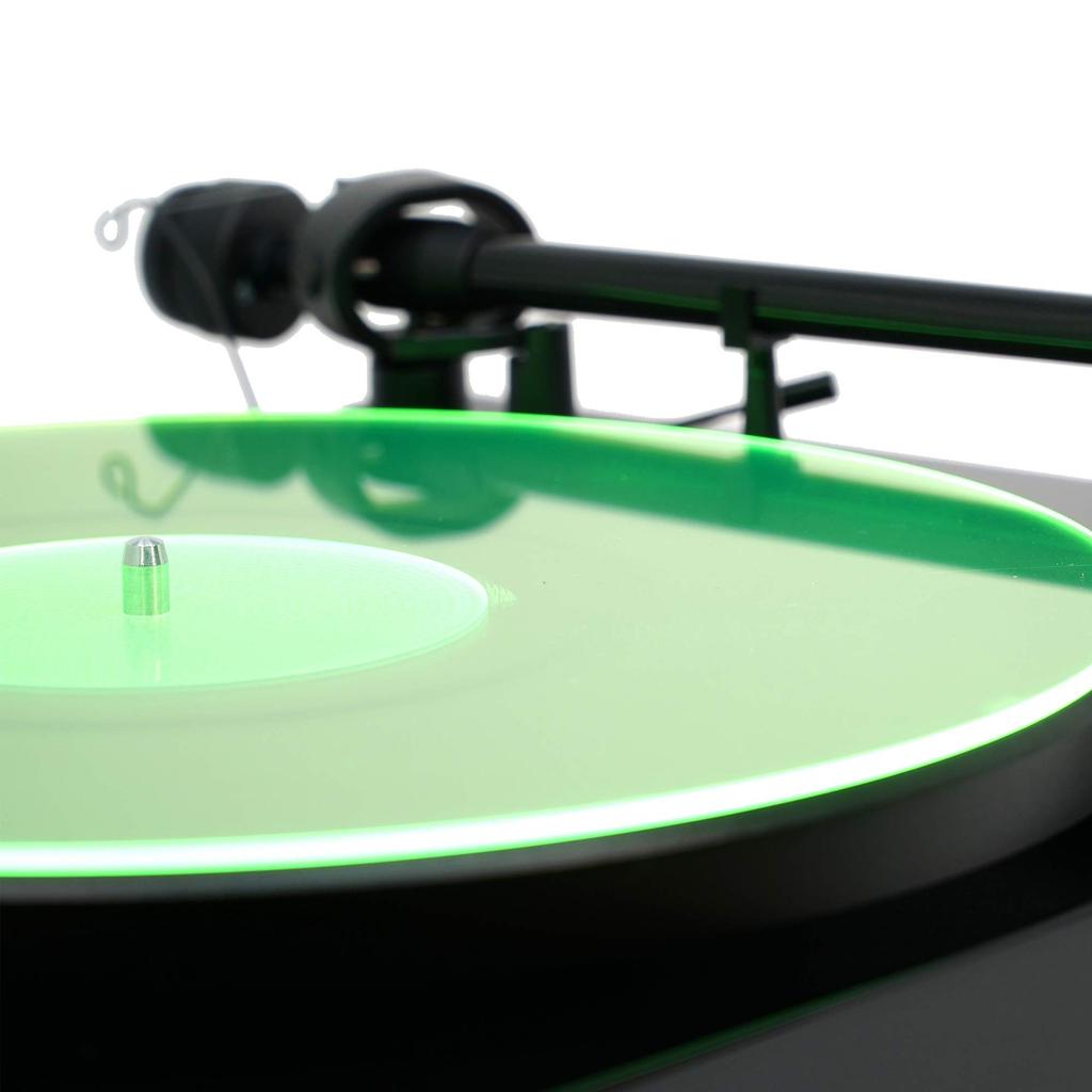 Hudson Acrylic Turntable Mat LP Slipmat Green Lid Hi-Fi American-made
