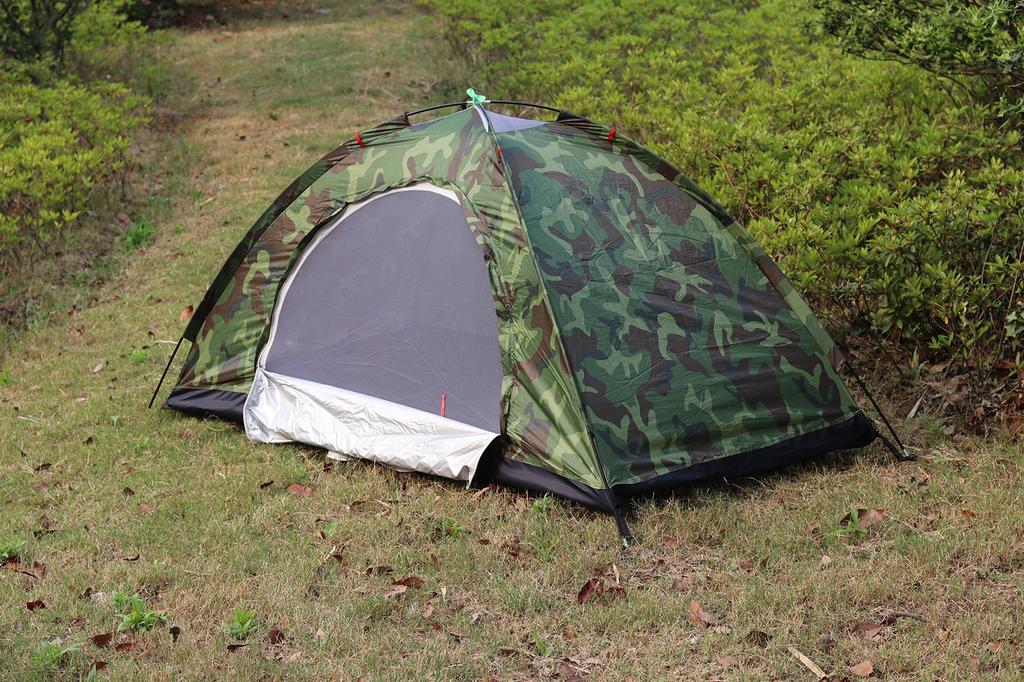 Sutekus Compact Camouflage Camping Tent, Solo Tent, Small Tent for Disaster Preparedness and Emergency Outdoors (Single Person)