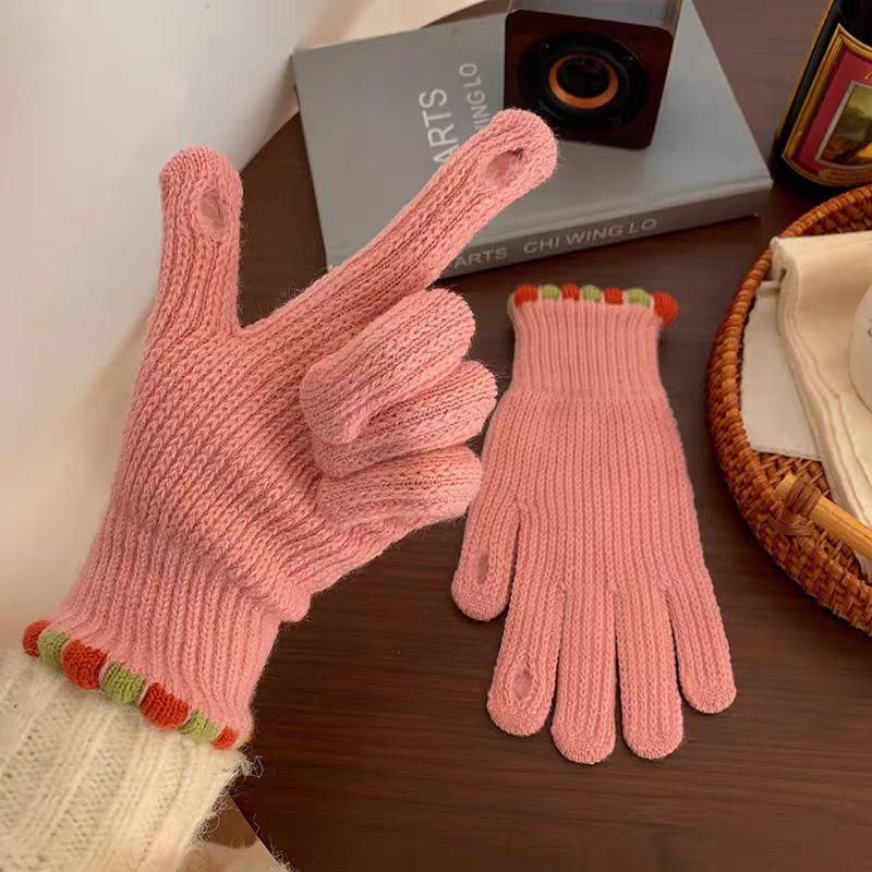 Koreanische Winter-Fingerlose Wollhandschuhe für Damen - Warm, Winddicht, Touchscreen-freundlich