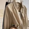 Women's Corduroy Shirt: Autumn/Winter Korean Style Long Sleeve Lapel Cardigan Top