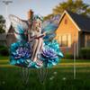2D Flat Acrylic Blue Fairy Garden Stake Wooden Sign, Outdoor Gardens and Potted Landscapes Signs, Suitable for Wall Decoration, Porch, Room, Villa, a