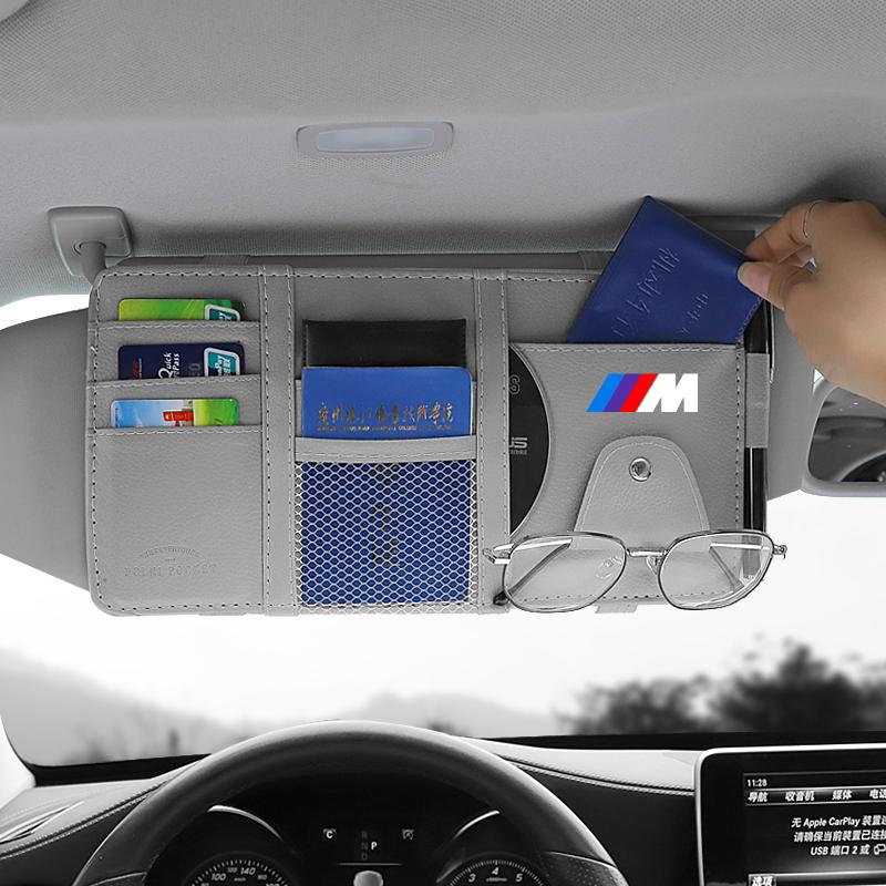 Car Sun Visor Point Type Multi-function Storage Bag Car Accessories For BMW M E34 E36 E60 E90 E46 E39 E70 F10 F20 F30 X5 X6 X1 M3 M5 M6 E71 F01 F02