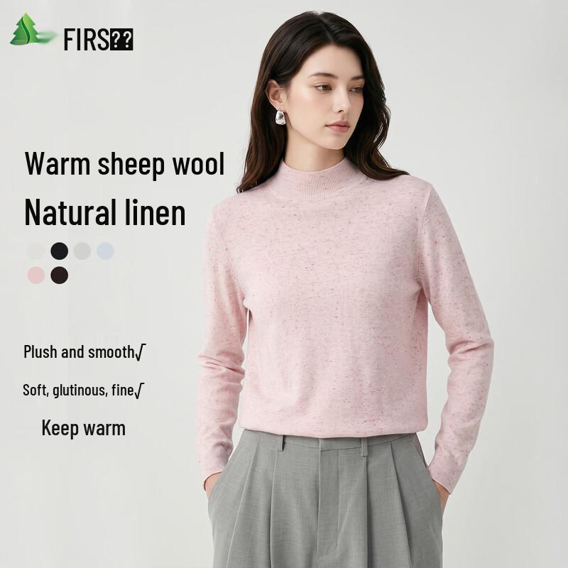FIRS Women s Merino Wool & Linen Blend Knitted Pullover L