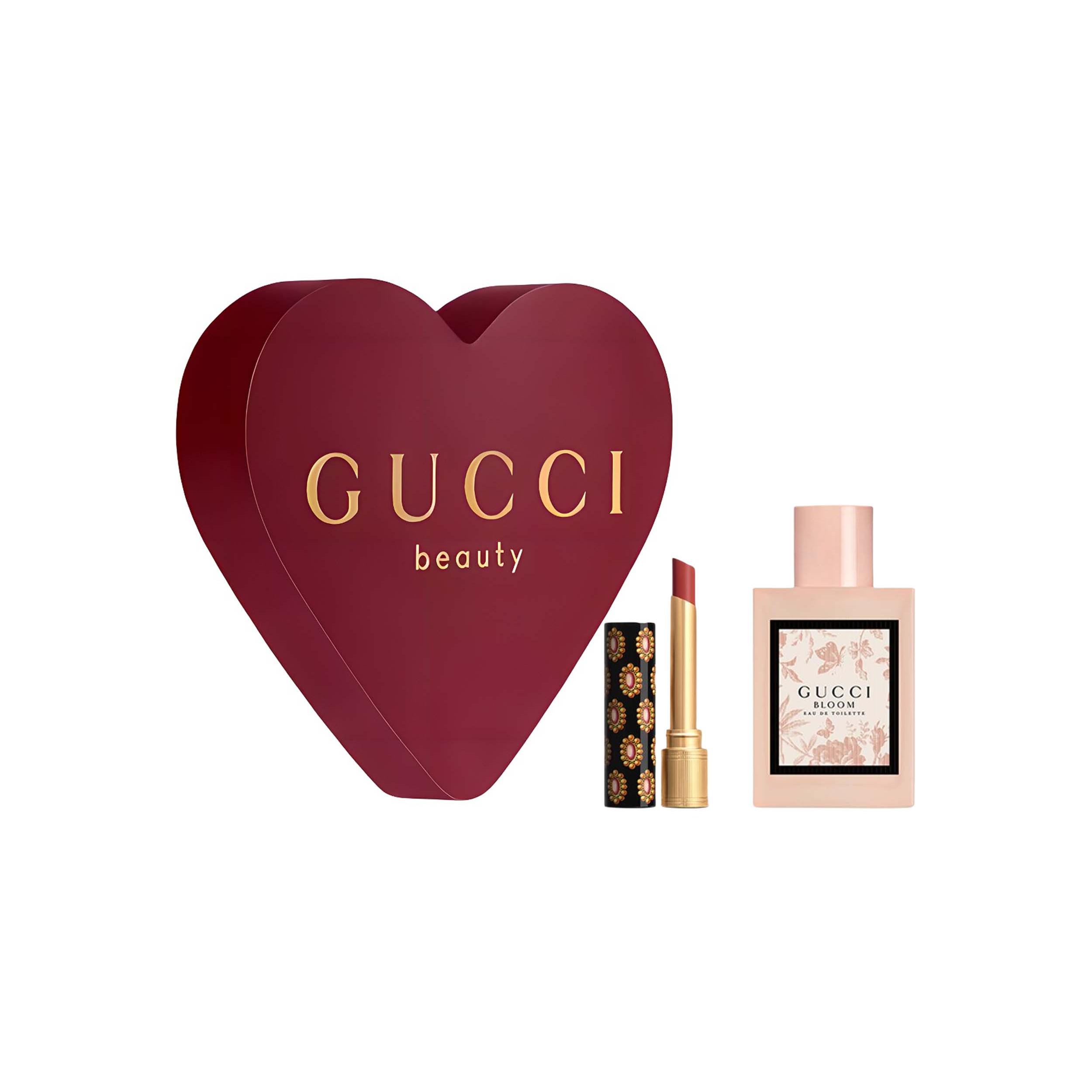 Набор Gucci Rouge De Beauté Brillant с туалетной водой Gucci Bloom Perfume 50ml+Lipstick #217 1.8g