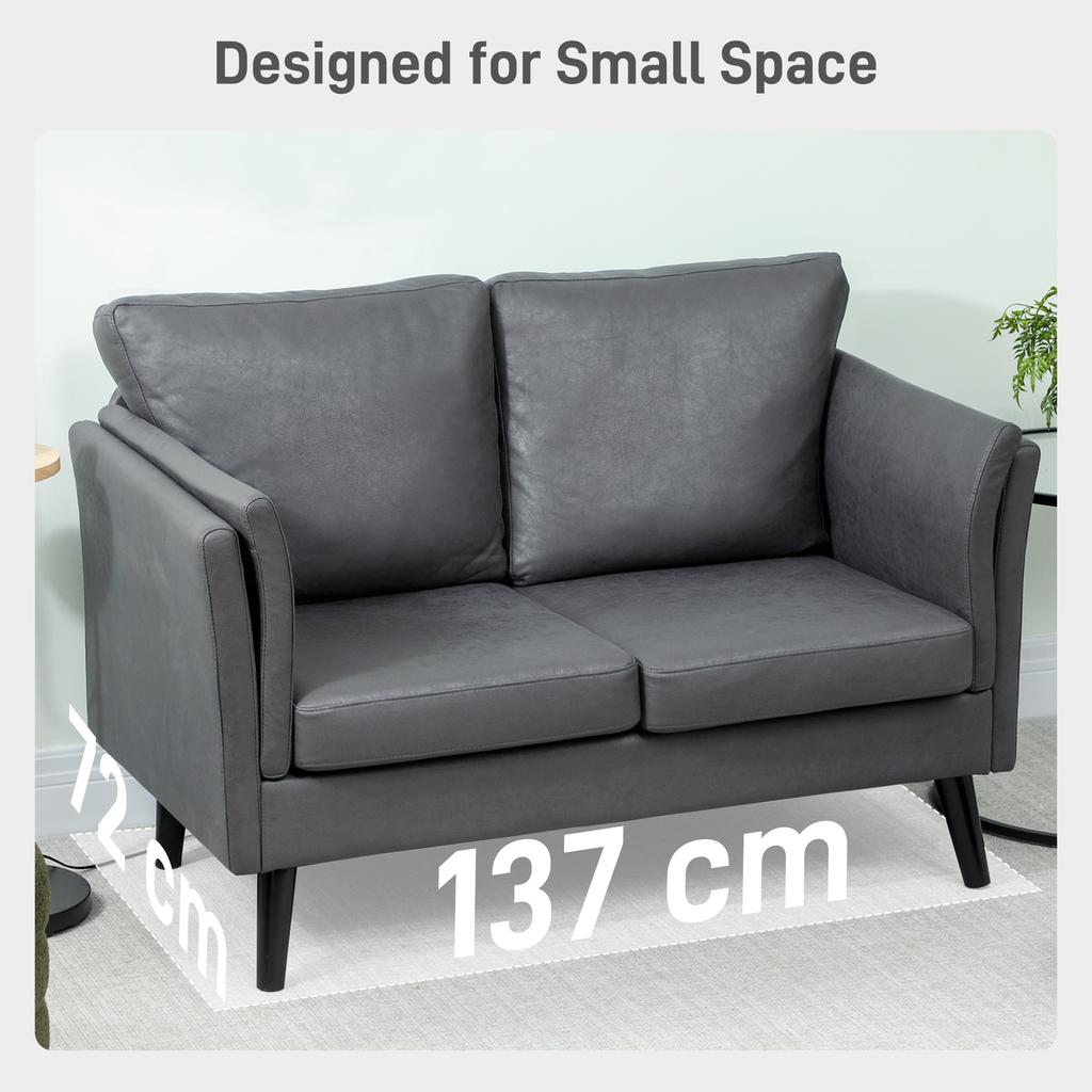 Two Seater Leathaire Sofa Grey