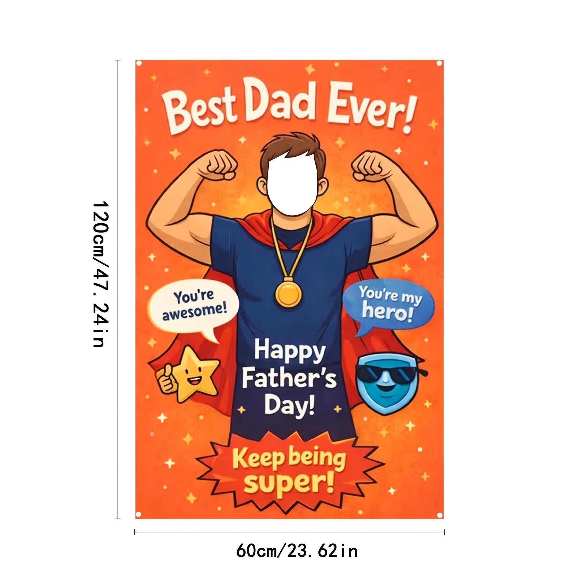 1Pcs Father s Day Super Hero Photo Frame Best Dad Photo Prop Fun Personalized Decoration Father s Day Decoration