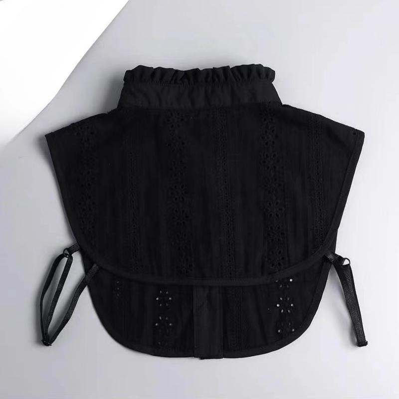 Women Lace Collar Pure Color Detachable Lapel Choker Necklace Shirt Fake False Collar Blouse Sweatshirt Vest Accessories