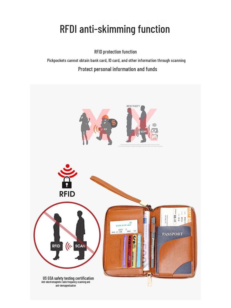 2024 Diebstahlsichere RFID Reisepass- und Dokumentenorganisator Geldbörse
