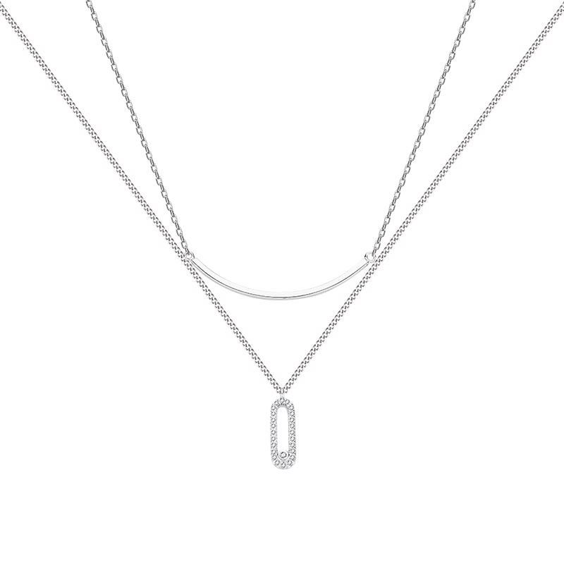 

Двухслойная улыбка Модное и стильное ожерелье, колье, женский шарм, ожерелье с прозрачной подвеской, подарочные украшения для вечеринки