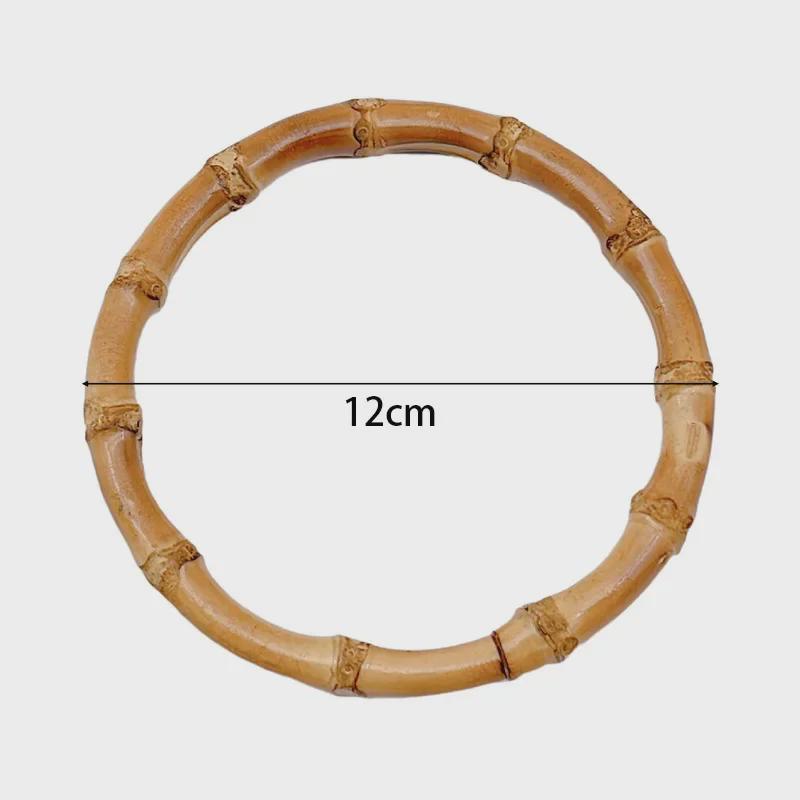 "Handmade Wooden Bamboo Round D-Shaped Bag Handle Gift Box"