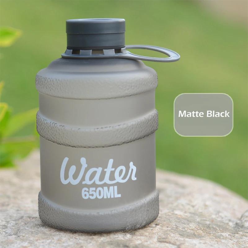 650ML Cute Water Bottle Mini Bucket Plastic Bottle Outdoor Sport Drinking Water Bottles Portable Large Capacity Cup Gym Hiking