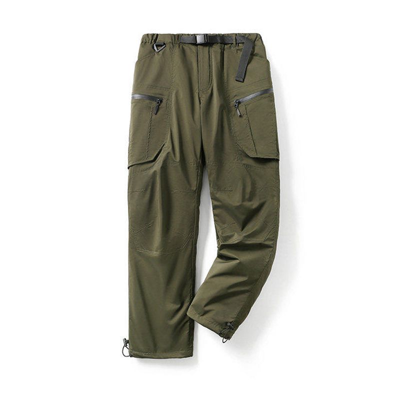 Mountain-Style Outdoor Functional Workwear Goose down Ski Pants for Men, Winter Thickened Cotton Pants, Export Men s Casual Pants Army Green S