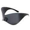 Oversized Cyberpunk Retro One Piece Sunglasses with Future Tech for Women Men Y2K Fashion Super Sunglasses Punk Mask UV400