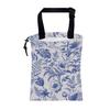Car Garbage Bag Abstract Blue and White Floral Hanging Canvas Car Trash Bag Drawstring Car Back Seat Organizer for Car Back Front Seat Console with