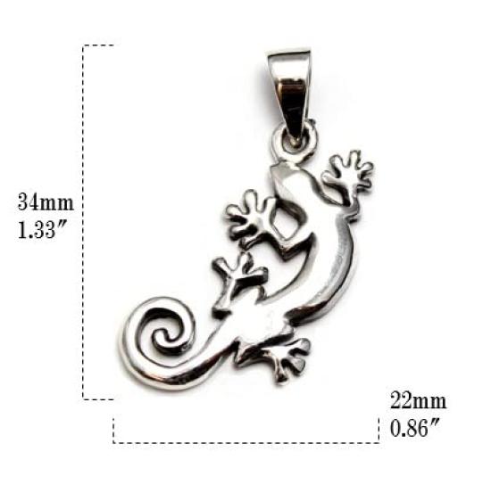Polynesia Hawaii Maori Lizard Tribe Pendant Top, Sterling Silver 925