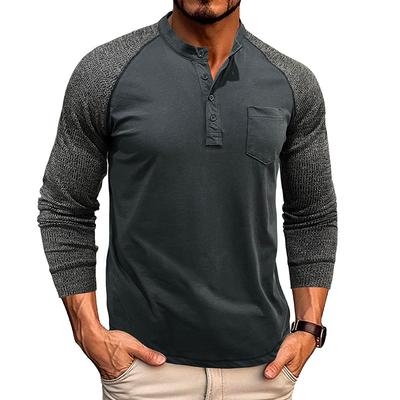 Men's Fit Long Sleeve Henley Shirts Underwear Casual Basic Tops 4-Button Breathable T-Shirts Athletic Workout Moisture Wicking Tee Shirts for Male