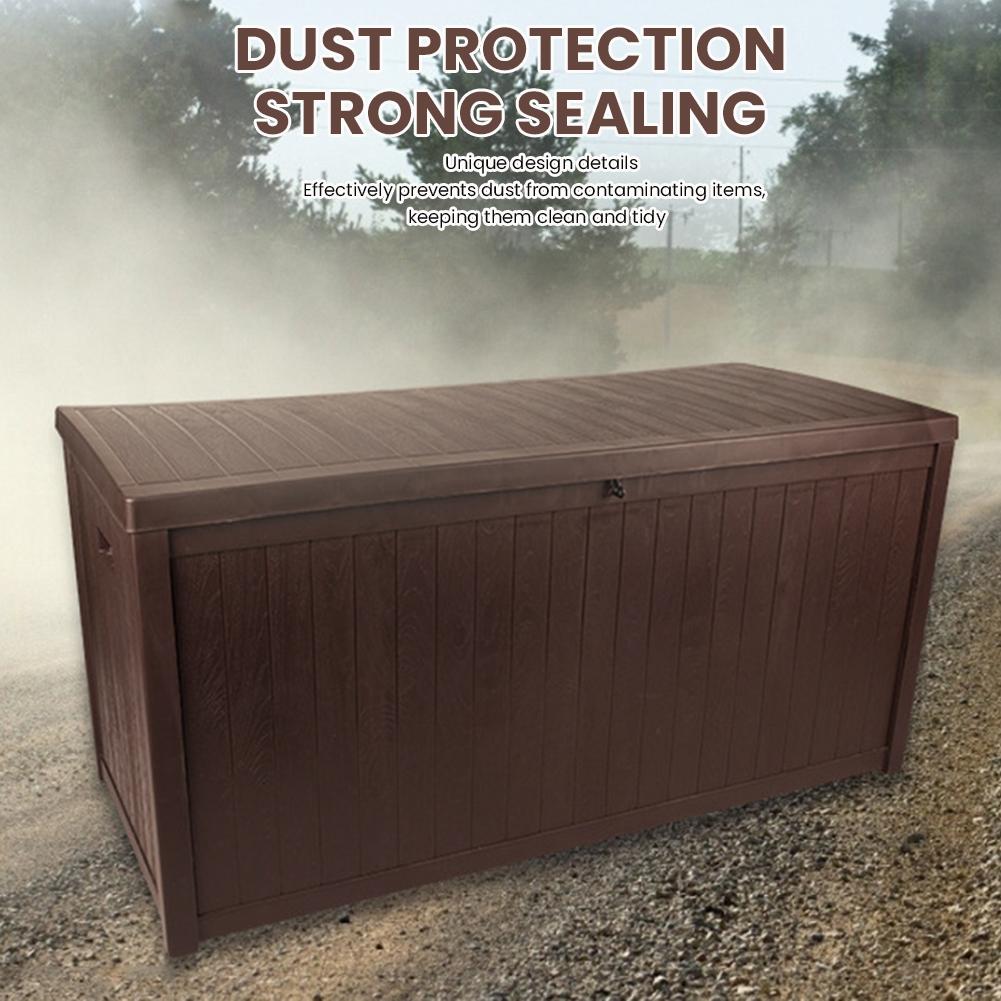 Outdoor Storage Deck Box, Lockable Patio Furniture Organizer, Waterproof Garden Chest Yard Miscellaneous Storage Box