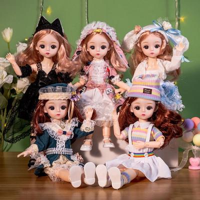 Movable Big Eyes Princess BJD Doll Thick Hair DIY 30cm Korean Makeup Sweet Girl Toy