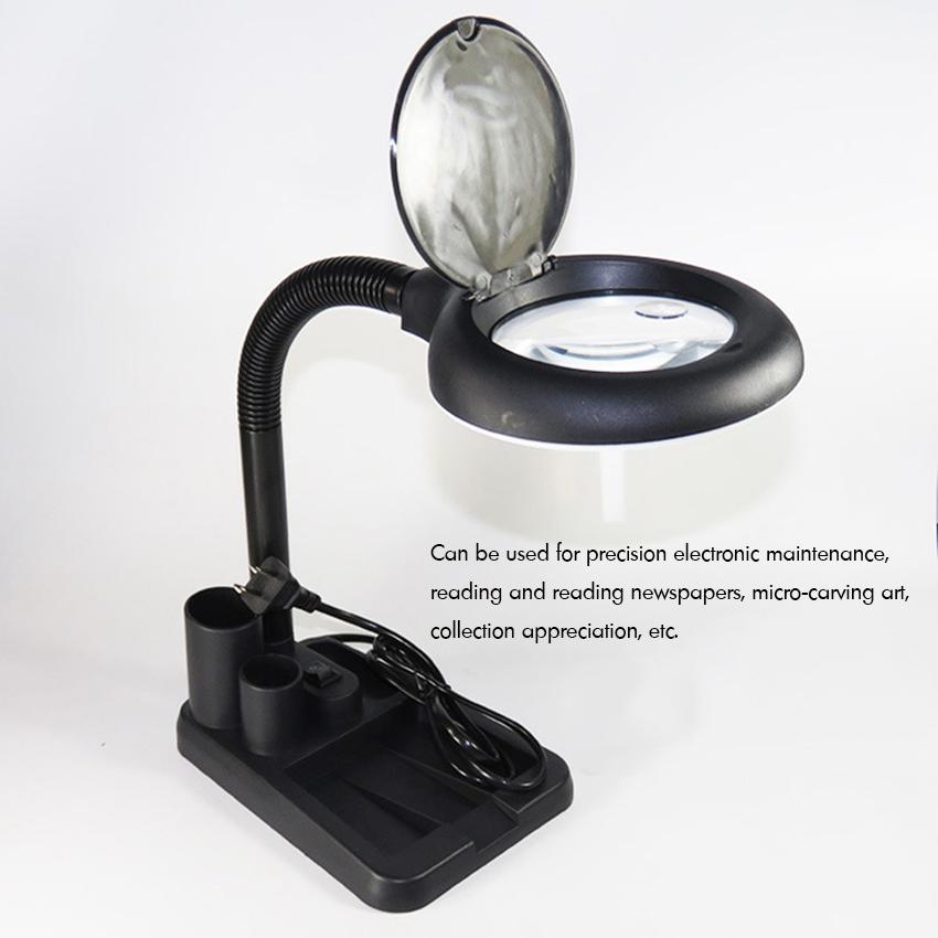 Flexible Lupe 5x 10x Tisch & Schreibtisch-Lupe Energiesparende LED Ultra Helles Licht Elektronik-Reparaturwerkzeug