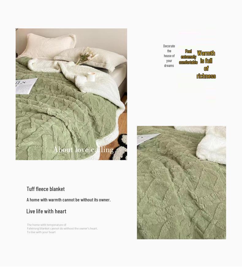 Portable Taffeta & Lambswool Nap Blanket for Students and Offices