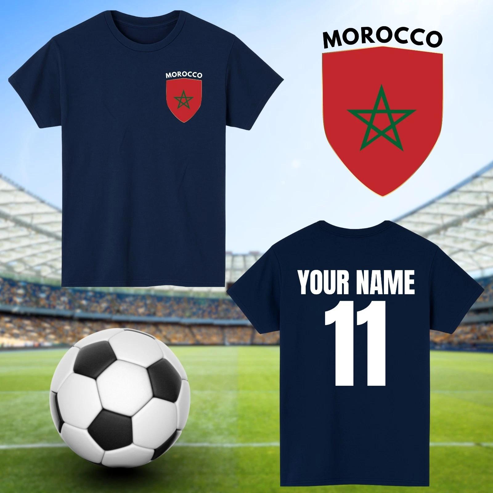 

Personalised Morocco Football T-Shirt Custom Name And Number Sports Lover Top S