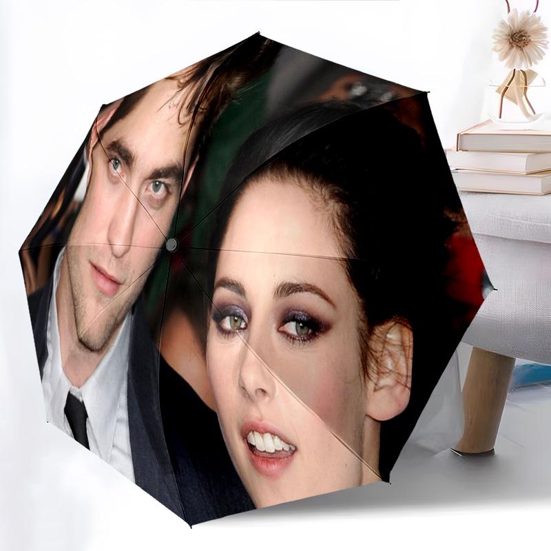 1pc  Twilight Umbrella Portable Folding Umbrella Iron Frame Hole Bone Structure Outdoor Home Umbrella