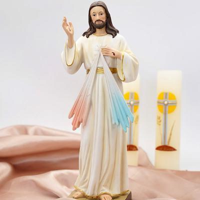 1PC God's Mercy Catholic Statue Family Prayer Ornaments Jesus Christ Resin Crafts Home Decoration