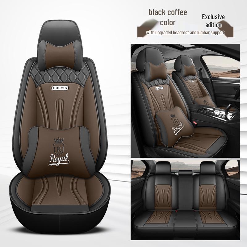 Leather Car Seat Cushion Cover - Full Coverage, All-Season Style